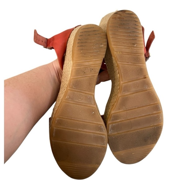 Apaseart Espadrilles Women's Wedge Shoes Size 39 Dark Orange Leather - Picture 4 of 7